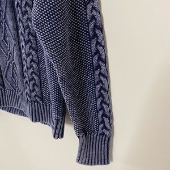 NWT House of Harlow 1960 Navy Cableknit Mockneck Sweater - Picture 5 of 5